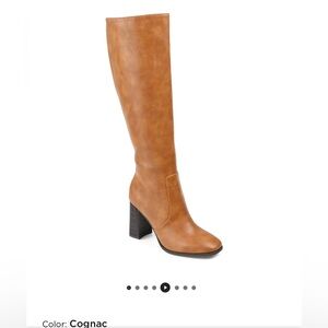 Journee Collection Karina Wide Calf Boot, 9.5, cognac